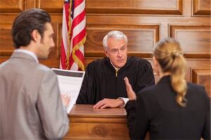 lawyers in front of judge